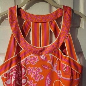 Gretchen Scott Designs Orange & Pink Floral Halter
